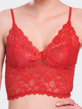 Fleurt Red Lycra Lace Lingerie Set - One Size (Free Size) For Women Fleurt-Set-170-RD