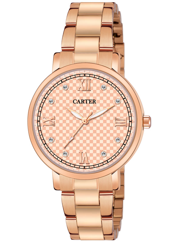 Sandy D Carter Metal Rose Gold Analogue Round Watches for Women_Sandy D Carter-153-CP