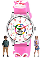Fantasy World Pink 3D Print Rubber Strap Time Teacher Analog Watch Boys & Girls FW-25-SL-12
