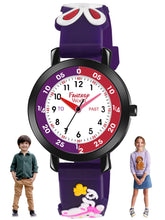Fantasy World Purple 3D Print Rubber Strap Time Teacher Analog Watch Boys & Girls FW-25-BK-02