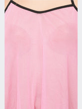 Fleurt Black-Pink Satin Baby Doll Dress for Women HOBF-0147-BKPK