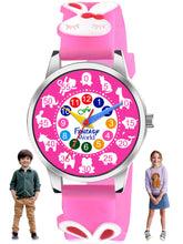 Fantasy World Pink 3D Print Rubber Strap Time Teacher Analog Watch Boys & Girls FW-25-SL-14