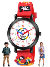 Fantasy World Red 3D Print Rubber Strap Time Teacher Analog Watch Boys & Girls FW-25-BK-01