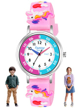Fantasy World Pink 3D Print Rubber Strap Time Teacher Analog Watch Boys & Girls FW-25-SL-01