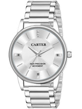 Sandy D Carter Metal Silver Analogue Round Watches for Men_SDC24-107-SL
