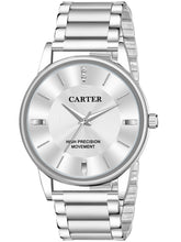Sandy D Carter Metal Silver Analogue Round Watches for Men_SDC24-107-SL