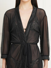 Fleurt Black Forbe Lycra+Spendex Net Babydoll with Robe Dress for Women Fleurt25-BD-SH-BKTG-1014_BK