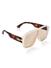 Celebrity White Polycarbonate Frame With Brown UV Protected Lens Oversized Sunglasses for Unisex_LH027-WH