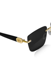 Celebrity Black Plastic and Metal Frame With Black UV Protected Lens Browline Sunglasses for Unisex_2371-BK