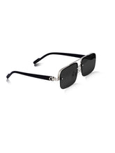 Celebrity Black Plastic and Metal Frame With Black UV Protected Lens Browline Sunglasses for Unisex_2317-BK2
