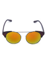 Celebrity Full Rim Brown Plastic Frame With Yellow UV Protected Lens Round Sunglasses for Men & Women_1955208