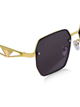 Celebrity Black Metal Frame With Black UV Protected Lens Browline Sunglasses for Unisex_2351-BK