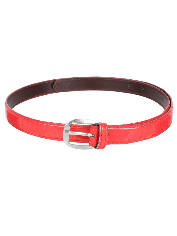 Sandy D Carter Women Red Synthetic Leather Waist Belt for Jeans & Formal Paint SDC-501-RD