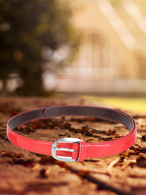 Sandy D Carter Women Red Synthetic Leather Waist Belt for Jeans & Formal Paint SDC-501-RD