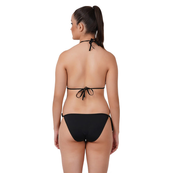 Fleurt Black One Size Polyester Bikini Lingerie Set For Women