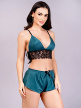 Fleurt Firozi Forbe Lycra Co-Ord Set Babydoll Dress for Women HOBF-BD-1065-FG