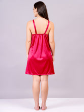 Fleurt Royal Pink Satin Baby Doll Dress for Women HOBF-BD-SATINR-R.PK