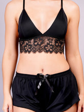 Fleurt Black Forbe Lycra Co-Ord Set Babydoll Dress for Women HOBF-BD-1065-BK