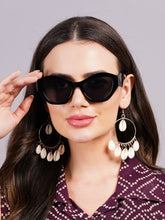Celebrity Full Rim Black Plastic Frame With Black UV Protected Lens Other Sunglasses for Women_9276-1