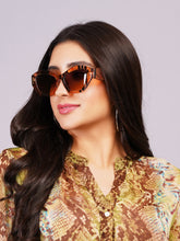 Celebrity Full Rim Brown Plastic Frame With Grey UV Protected Lens Other Sunglasses for Women_9279-3