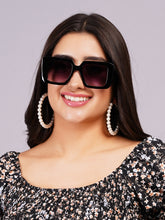 Celebrity Full Rim Black Plastic Frame With Black UV Protected Lens Other Sunglasses for Women_9277-1
