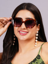 Celebrity Full Rim Brown Plastic Frame With Grey UV Protected Lens Other Sunglasses for Women_9269-3