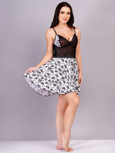 Fleurt Black Cotton Lycra Baby Doll Dress for Women HOBF-BD-1220-3-BK