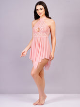Fleurt Pink Power Net Baby Doll Dress for Women HOBF-BD-138-2-PK