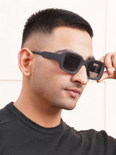 Celebrity Black Square Plastic Sunglasses For Men CLSN25-22908-01