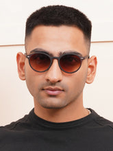 Celebrity Brown Oval Plastic Sunglasses For Men CLSN25-8121-02