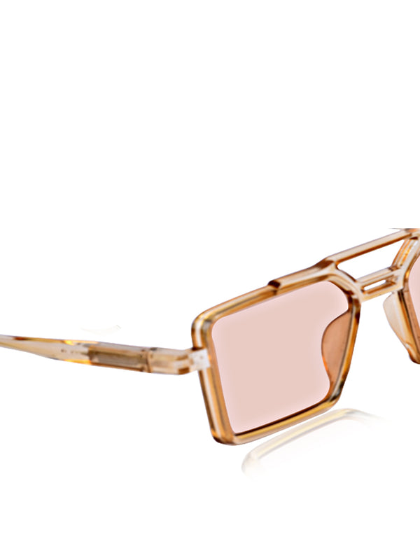 Celebrity Brown Retro-Square Plastic Sunglasses For Men CLSN25-82819-03