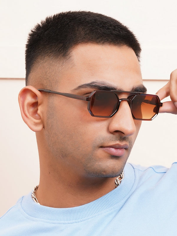 Celebrity Brown Round Plastic Sunglasses For Men CLSN25-82821-02