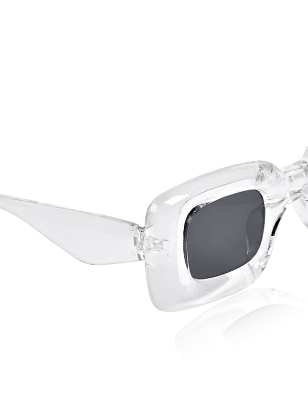 Celebrity White Retro-Square Plastic Sunglasses For Men CLSN25-86744-03