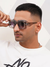 Celebrity Grey Retro-Square Plastic Sunglasses For Men CLSN25-86744-04