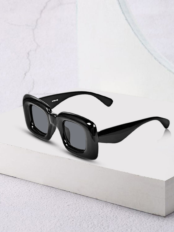 Celebrity Black Retro-Square Plastic Sunglasses For Men CLSN25-86744-07