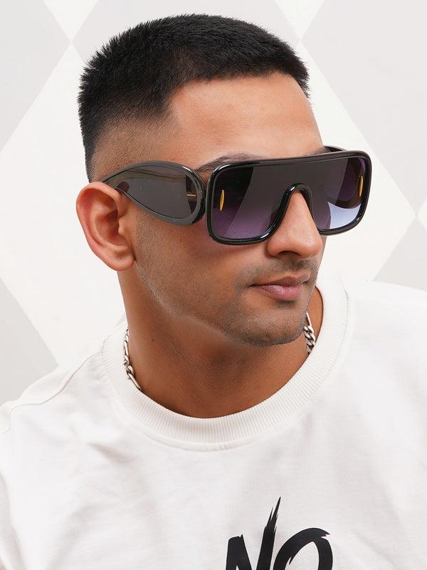 Celebrity Black Oversized Plastic Sunglasses For Men CLSN25-86984-01