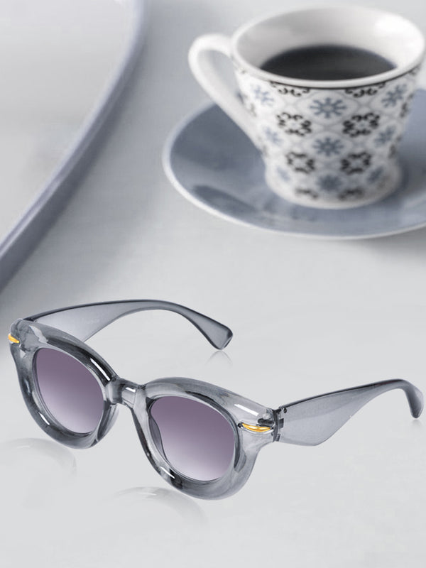 Celebrity Grey Oval Plastic Sunglasses For Men CLSN25-87017-04