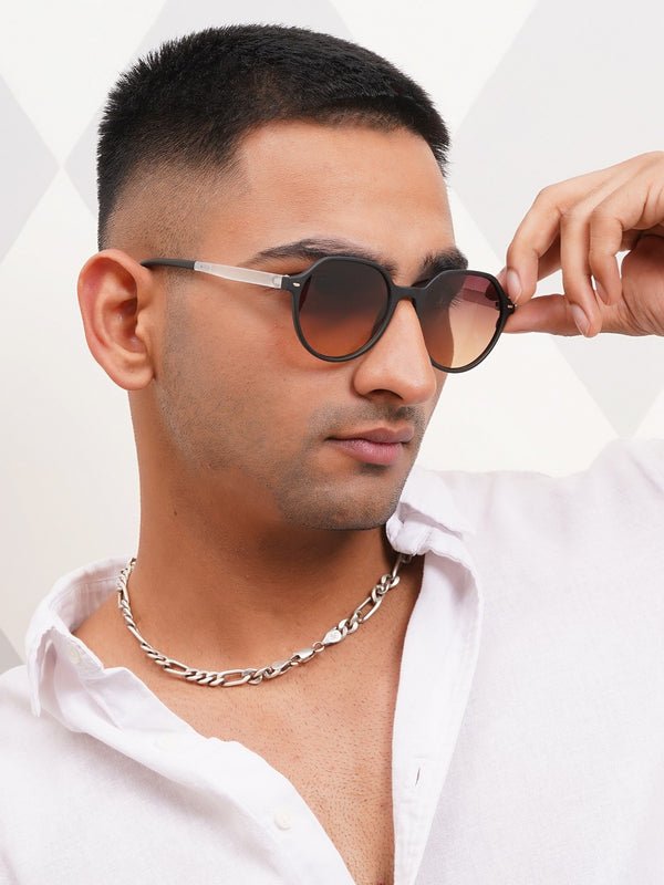 Celebrity Brown Square Plastic Sunglasses For Men CLSN25-936 DC-2