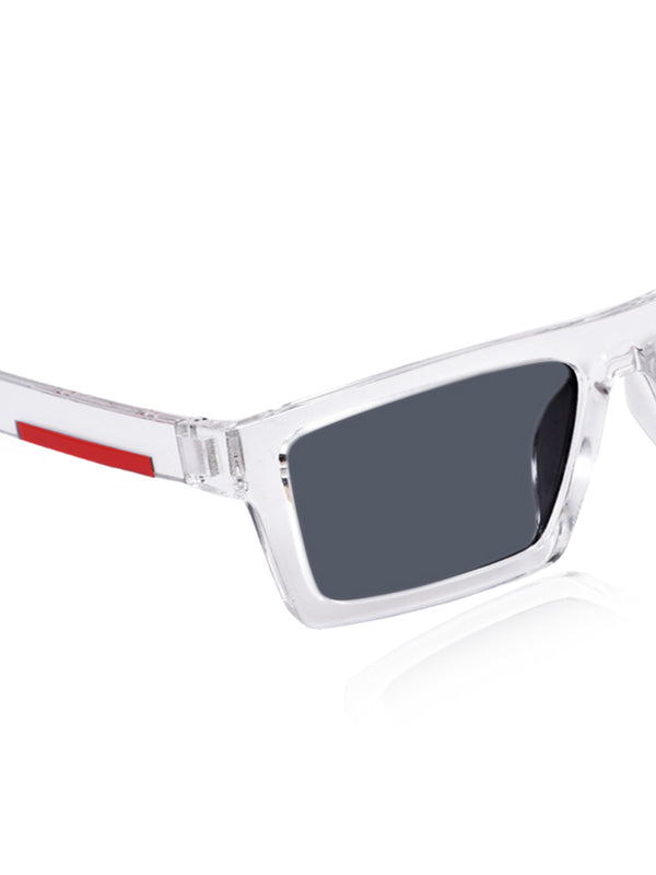 Celebrity White Retro-Square Plastic Sunglasses For Men CLSN25-B1024-03