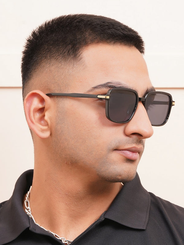 Celebrity Black Square Plastic Sunglasses For Men CLSN25-DC1001-01