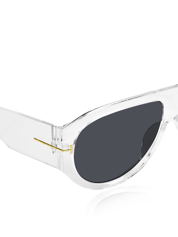 Celebrity White Oversized Plastic Sunglasses For Men CLSN25-V696-03