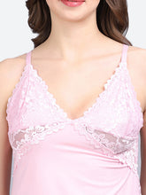 Fleurt Pink Forbe Lycra Premium Baby Doll Dress for Women HOBF-BD-1062-PK