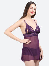 Fleurt Purple Power Net Honey Moon Dress Dress for Women HOBF-BD-0341-PR