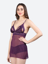 Fleurt Purple Power Net Honey Moon Dress Dress for Women HOBF-BD-0341-PR