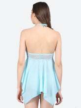 Fleurt Sky Blue Power Net Honey Moon Dress Dress for Women HOBF-138-S.BL