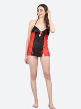 Fleurt Red Power Net Honey Moon Dress Dress for Women HOBF-BD-0132-RD
