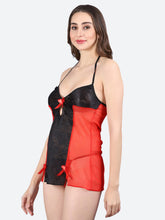 Fleurt Red Power Net Honey Moon Dress Dress for Women HOBF-BD-0132-RD