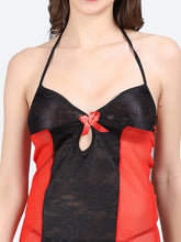 Fleurt Red Power Net Honey Moon Dress Dress for Women HOBF-BD-0132-RD