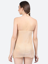 Fleurt Gold Spendex Net Premium Baby Doll Dress for Women HOBF-0368-GD