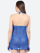 Fleurt Navy Blue Spendex Net Baby Doll Dress for Women HOBF-BD-142-N.BL